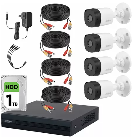 [DAHK4001] Kit de 4 Camáras Dahua Wiz Sense Con D.D 1TB